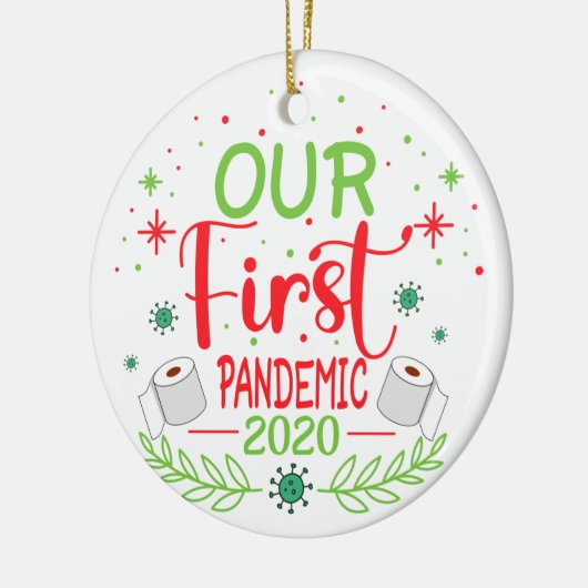 Onze eerste pandemie 2020 per jaar keramisch ornament (Links)