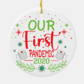 Onze eerste pandemie 2020 per jaar keramisch ornament (Achterkant)