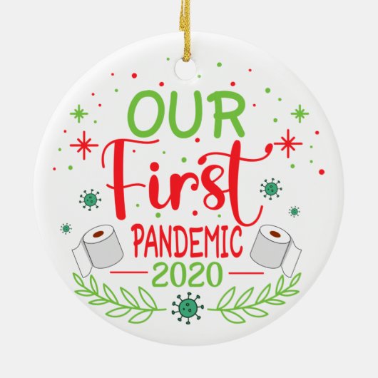 Onze eerste pandemie 2020 per jaar keramisch ornament (Achterkant)