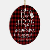 Onze Eerste Pandemie Koppel Aandenken Covid Keramisch Ornament (Rechts)