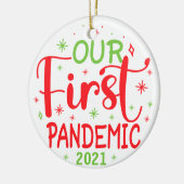 Onze eerste pandemische keramische sierbloem van 2 keramisch ornament (Links)