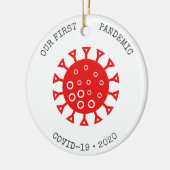 Onze eerste pandemische kerst-coronavirus Funny Keramisch Ornament (Links)