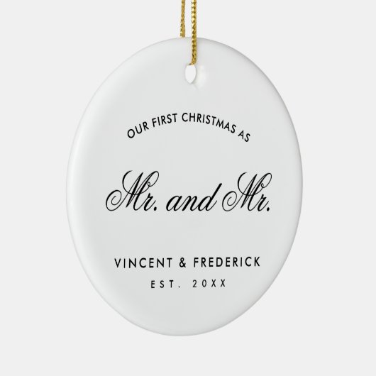 Onze eerste Pas getrouwd met kerstcadeau White Keramisch Ornament (Rechts)