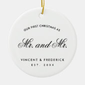Onze eerste Pas getrouwd met kerstcadeau White Keramisch Ornament (Voorkant)