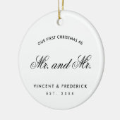 Onze eerste Pas getrouwd met kerstcadeau White Keramisch Ornament (Links)