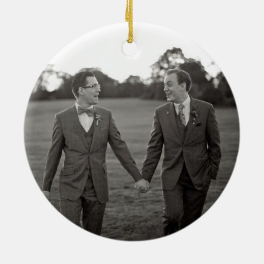 Onze eerste Pas getrouwd met kerstcadeau White Keramisch Ornament (Achterkant)