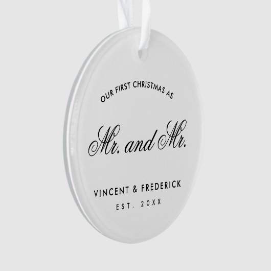 Onze eerste Pas getrouwd met kerstcadeau White Ornament (voorkant)