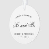 Onze eerste Pas getrouwd met kerstcadeau White Ornament (voorkant)