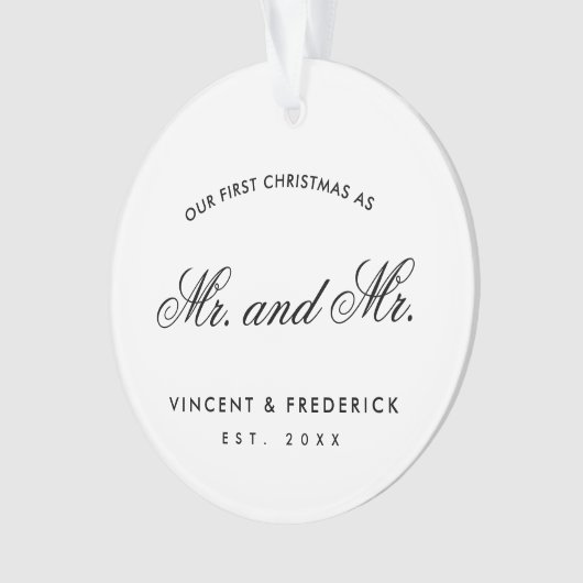 Onze eerste Pas getrouwd met kerstcadeau White Ornament (voorkant)