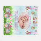 Onze eerste Pasen als grootouders Baby Roze foto Fleece Deken (Voorkant (Horizontaal))