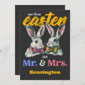 Onze eerste Pasen als Mr en Mrs Bunny Rabbit Kaart (Voorkant / Achterkant)