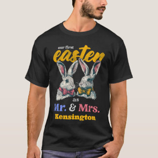 Onze eerste Pasen als Mr en Mrs Bunny Rabbit T-shirt