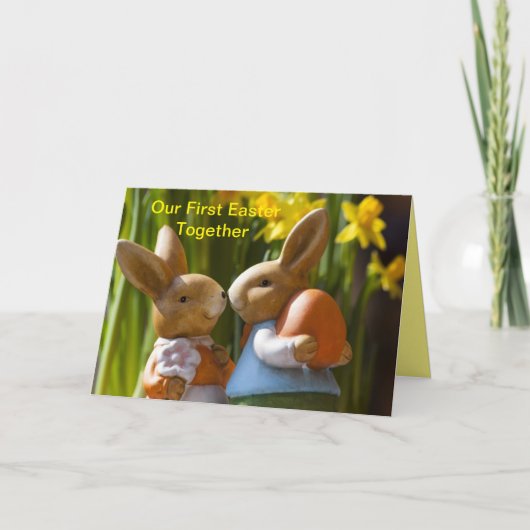 ONZE EERSTE PASEN SAMEN KONIJNENKOPPEL KAART (Voorkant)
