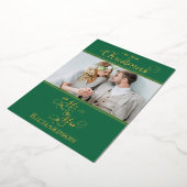 Onze eerste Passen getrouwd groen en goud Folie Feestdagenkaart (Gedraaid)