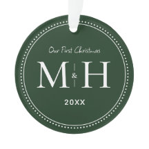 Onze eerste Passen getrouwd Monogram Groen