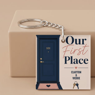 Onze Eerste Persoonlijke Nieuwe Thuis Sleutelhanger