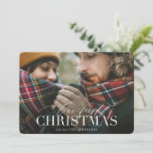 Onze eerste rode geplakte kerstkaart (Staand voorkant)