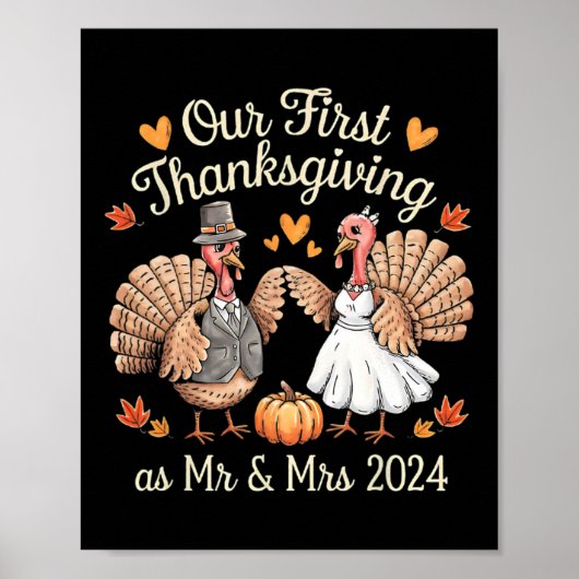 Onze eerste Thanksgiving als de heer en mevrouw Pa Poster (Voorkant)