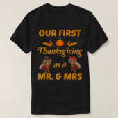 Onze eerste Thanksgiving als en mevrouw Passen get T-shirt (Design voorkant)