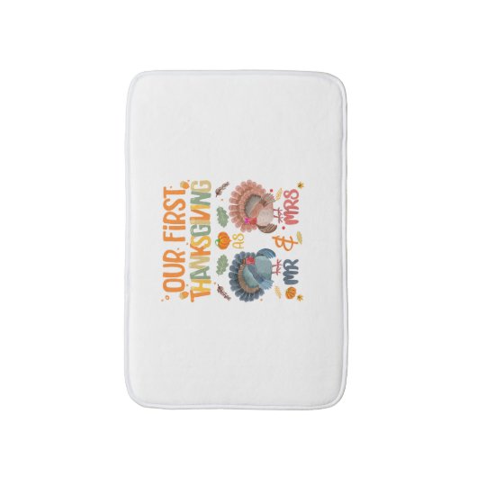 Onze eerste Thanksgiving, de heer en mevrouw Coupl Badmat (Voorkant Verticaal)