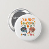 Onze eerste Thanksgiving, de heer en mevrouw Coupl Ronde Button 5,7 Cm (Voorkant /achterkant)