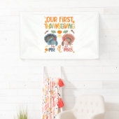 Onze eerste Thanksgiving, de heer en mevrouw Coupl Spandoek (Insitu)