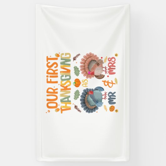 Onze eerste Thanksgiving, de heer en mevrouw Coupl Spandoek (Verticaal)
