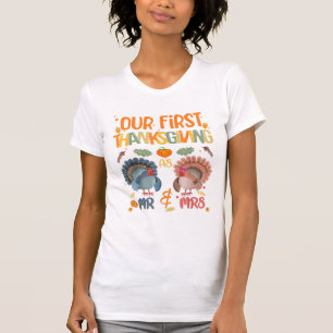Onze eerste Thanksgiving, de heer en mevrouw Coupl T-shirt
