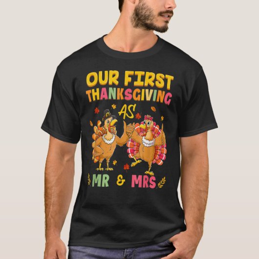 Onze eerste Thanksgiving, de heer en mevrouw Coupl T-shirt (Voorkant)