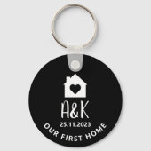 Onze eerste thuis gepersonaliseerde koppels sleutelhanger (Voorkant)