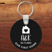 Onze eerste thuis gepersonaliseerde koppels sleutelhanger (Achterkant)