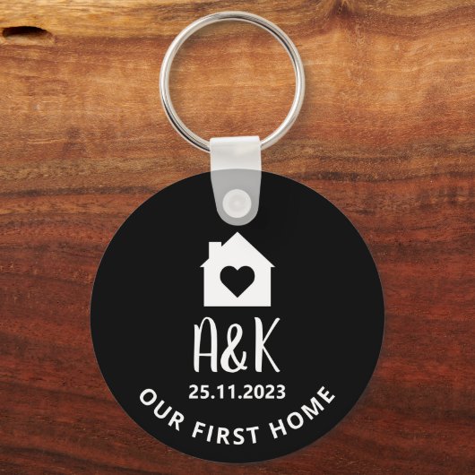 Onze eerste thuis gepersonaliseerde koppels sleutelhanger (Achterkant)