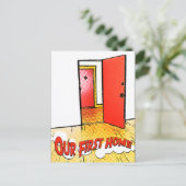 onze eerste thuiskomstdeur briefkaart (Staand voorkant)