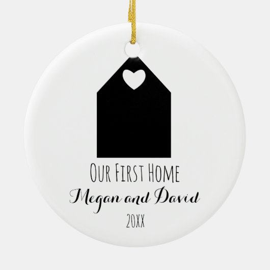 Onze eerste thuisversiering | Minimale en moderne Keramisch Ornament (Achterkant)