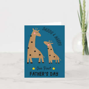 Onze Eerste Vaderdag 2026, Grappig Giraffe Cadeau Kaart