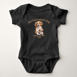 Onze eerste Vaderdag, Baby Dog aangepaste naam Romper