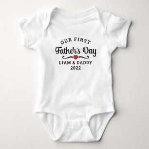 Onze Eerste Vaderdag Baby en Papa Naam Romper