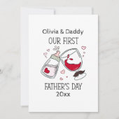 Onze eerste Vaderdag Baby Meisje Grappig Proost Feestdagenkaart (Voorkant)
