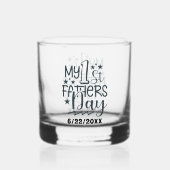 Onze eerste Vaderdag datum toevoegen Whisky Glas (Achterkant)