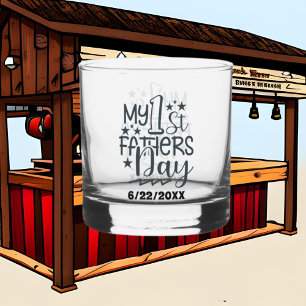 Onze eerste Vaderdag datum toevoegen Whisky Glas