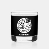 Onze eerste Vaderdag datum toevoegen Whisky Glas (Voorkant)