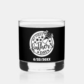 Onze eerste Vaderdag datum toevoegen Whisky Glas (Achterkant)