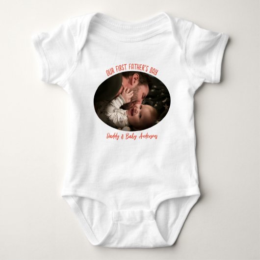 Onze Eerste Vaderdag - Nieuwe Pap en Baby Romper (Voorkant)