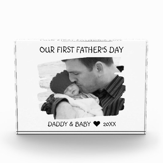 Onze eerste vaderdag Nieuwe vader Baby Foto Keepsl (Voorkant)