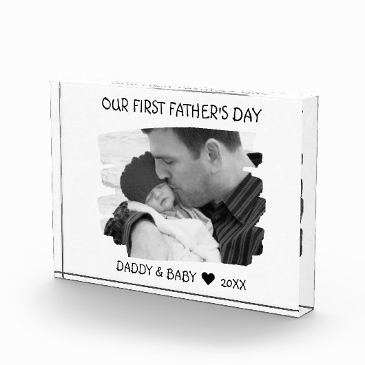 Onze eerste vaderdag Nieuwe vader Baby Foto Keepsl (Rechts)