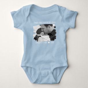 Onze eerste vaderdag nieuwe vader en Baby foto bla Romper