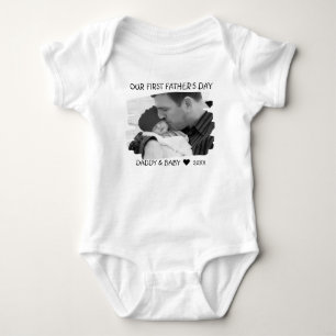 Onze eerste vaderdag nieuwe vader en Baby foto Romper