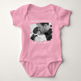 Onze eerste vaderdag Nieuwe vader en Baby Foto roz Romper