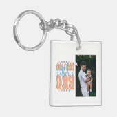 Onze Eerste Vaderdag Retro Aangepaste Foto Sleutelhanger (Voorkant Links)