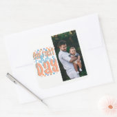 Onze eerste Vaderdag Retro aangepaste foto Vierkante Sticker (Envelop)